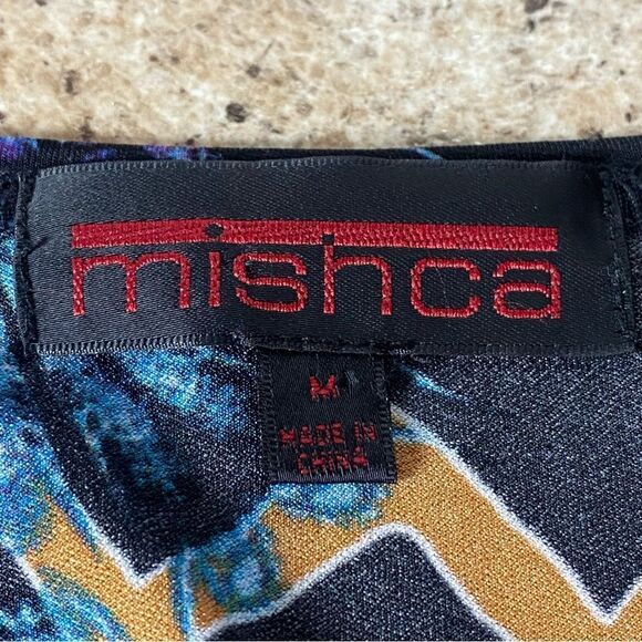 Mischa Asymmetrical Embroidered Floral Colorblock Top Size Medium - Picture 3 of 10